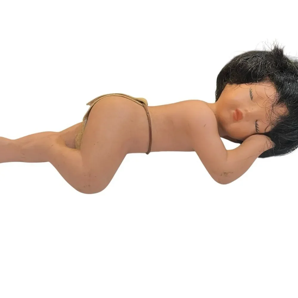 Sleeping American Native Doll with Black Hair‎